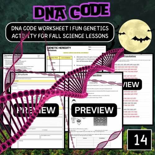 DNA Code Worksheet - Fun Genetics Activity for Fall Science Lessons