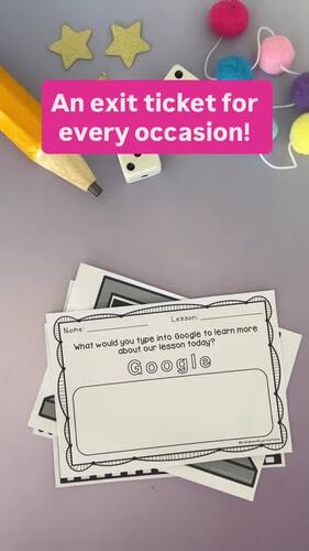 Exit Tickets / Exit slips for any lesson or subject by Rainbow Sky ...