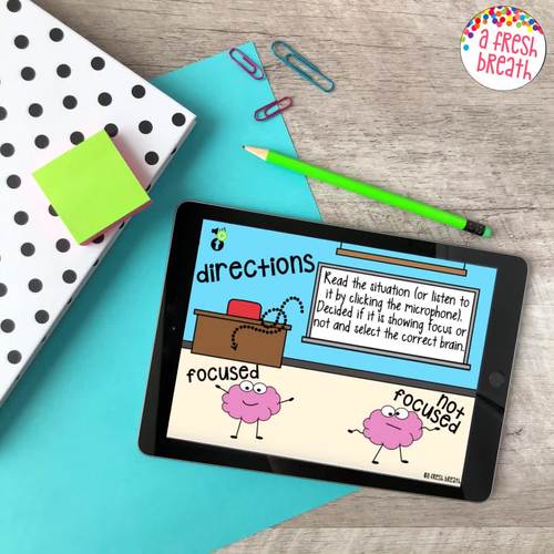 Focused vs Not Focused Behavior Vol1 Boom Digital Task Cards | Distance ...