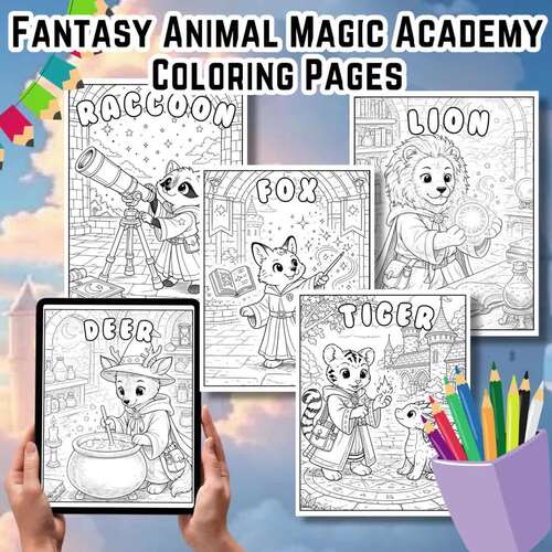 15 Fantasy Animal Coloring Pages Printable for Kids |Magic Academy ...