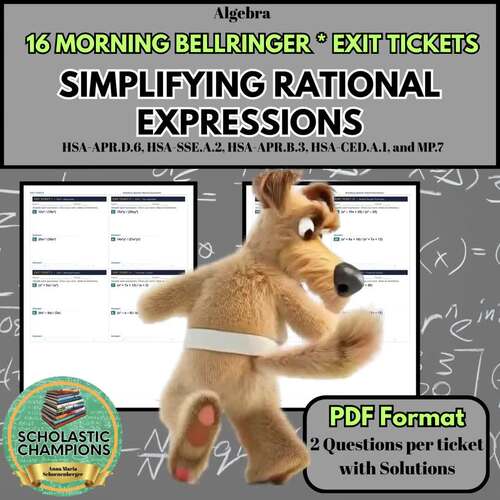 SIMPLIFYING RATIONAL EXPRESSIONS - Algebra Morning Bellringer / Exit ...