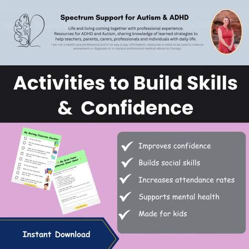 Executive Functioning Workbook ADHD Autism Kid Classroom Help for ...