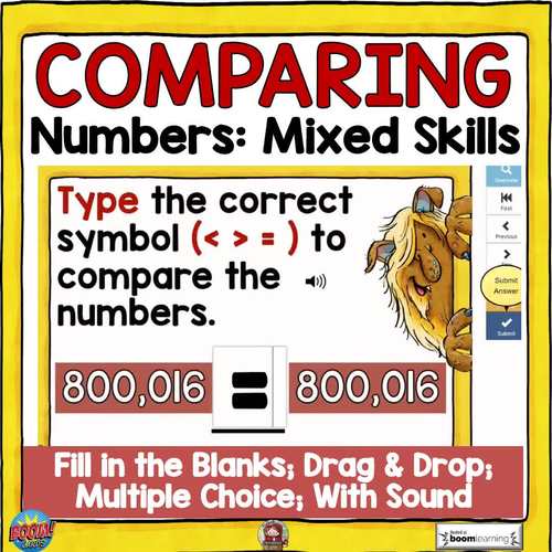 PLACE VALUE COMPARING NUMBERS TASK CARDS: PRINT & DIGITAL DISTANCE LEARNING