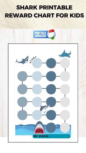 Shark Sticker Reward Chart | Potty Training Goals | Behaviour Incentive ...