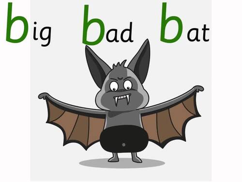 /b/ Barry Bat Phase 2 phonics by Groovy Phonics | TPT