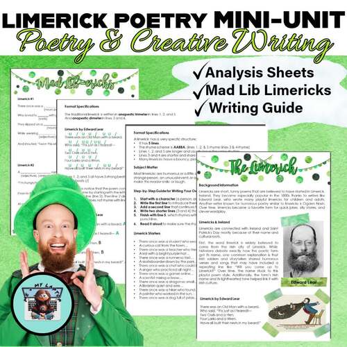 Limerick Poetry Lesson & Writing Activity | St. Patrick’s Day | Grade 6-12