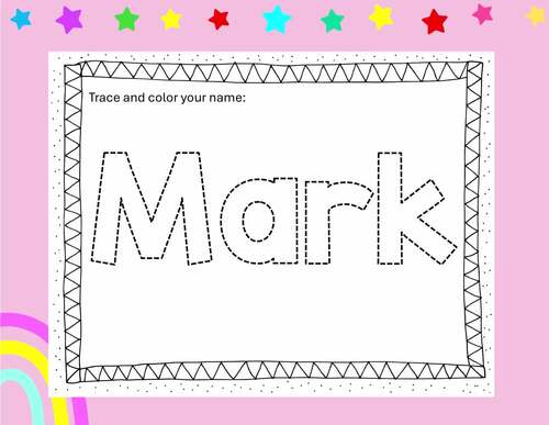 Editable Name Tracing, Editable Name Coloring Worksheets for KG | TPT