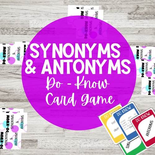 Synonym and Antonym Practice Activity by Kandi's Kinesthetics TPT