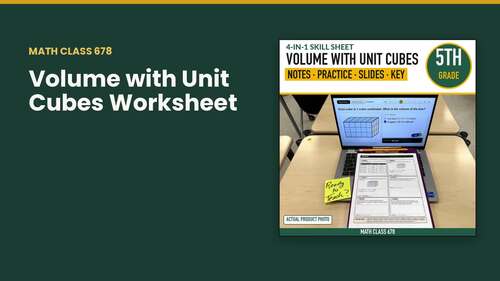Volume with Unit Cubes Worksheet | 5th Grade Math Notes, Slides & Key