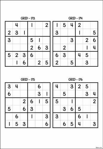 Sudoku Puzzle Pages Printable Logic Game 360 Sudoku Activity Grids