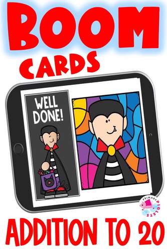 ADDITION TO 20 HALLOWEEN MATH BOOM CARDS by Primary Piglets | TPT