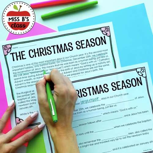 Christmas Liturgical Season Unit Catholic Religion Activities TPT