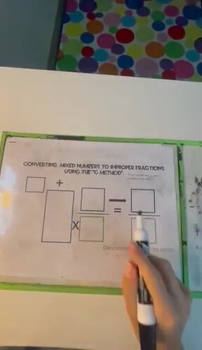 Converting Improper Fractions to Mixed Numbers Work Mat