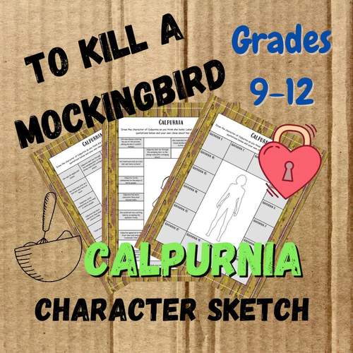 To Kill a Mockingbird Calpurnia Character Sketch Grades 912