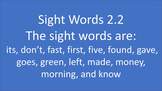 Second Grade Sight Words 2.2
