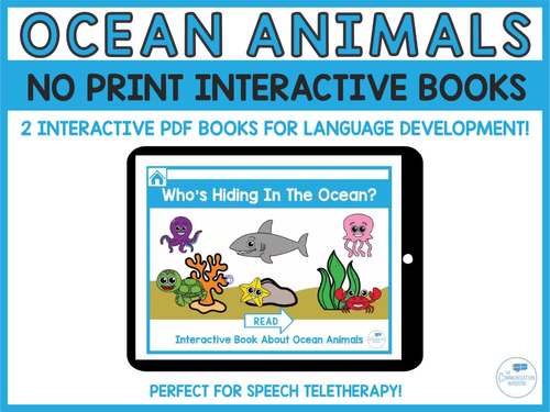 Ocean Animal No Print Interactive Books Special Education | TPT