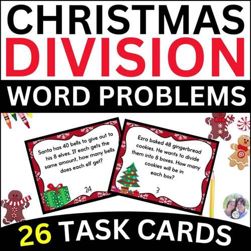 Christmas Division Word Problems Task Cards (26 Cards) - 2nd Grade ...