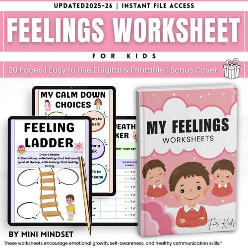 Feelings Worksheets for Kids | SEL Emotional Awareness & Regulation ...