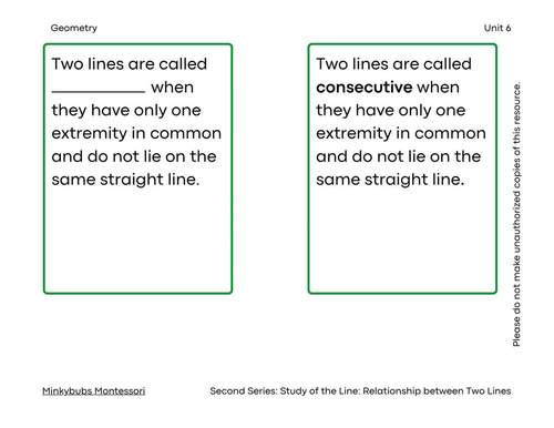 Montessori Geometry Nomenclature Study of Line Unit 6 Relationship 2 ...