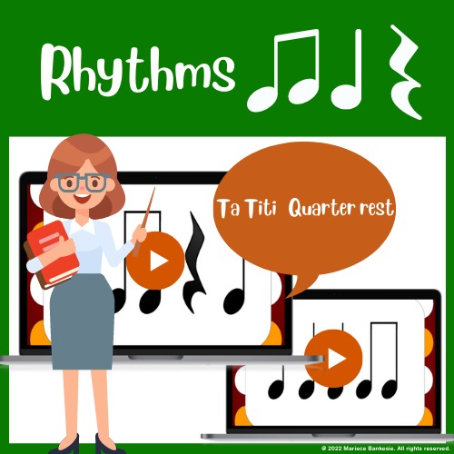 Preview of Ta, Titi, and Quarter Rest Rhythmic Chant (Note heads)
