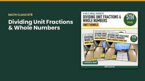 Dividing Unit Fractions & Whole Numbers | 5th Grade Math Unit 7 Notes ...