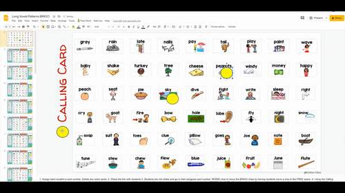 Long Vowel Patterns BINGO | Digital Game | ESL | Google Slides | TPT