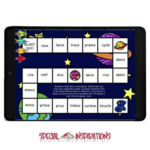 Editable Race and Trace Board Game for Word Work