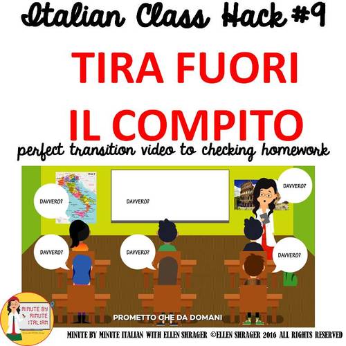 Preview of Italian Transition Video Take Out Homework  for CI TCI TPRS 90% Target Language
