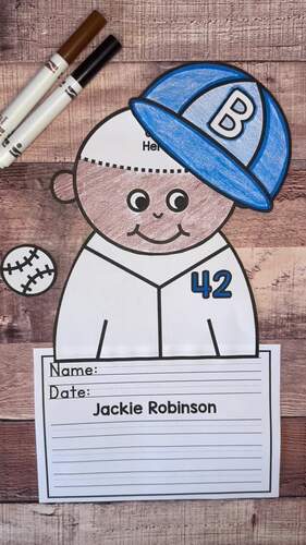 Jackie Robinson Writing Craft | Black History Month | Bulletin Board K ...