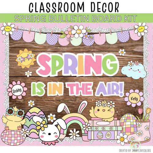 Spring Bulletin Board Spring classroom decor April May bulletin board