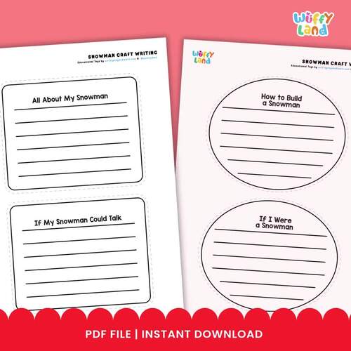 Snowman Writing and Coloring Activity | Winter Craft - December Writing ...