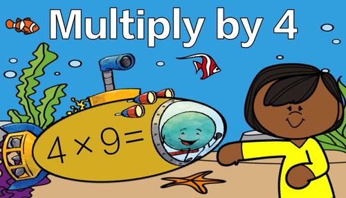 Preview of Multiply by 4: Under the Sea Math Brain Break
