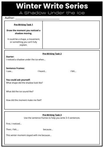 Winter Writing: The Shadow Under the Ice | Creative + Scaffolded (No Prep)
