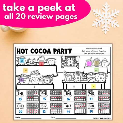 1st Grade Winter Math Packet Snow Day Worksheets No Prep Review Activities