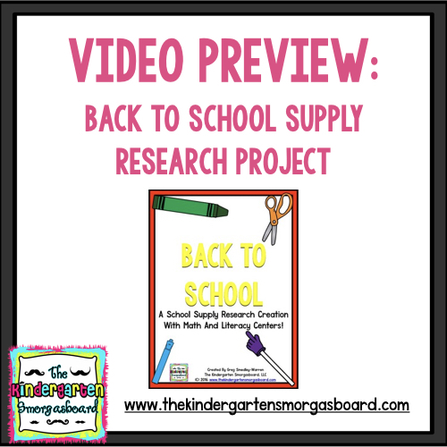 Video Preview Back To School! A School Supply Research Creation!