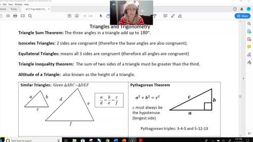 Preview of ACT Prep Math--Triangles and Trigonometry
