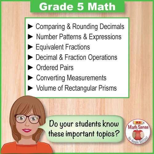 Grade 5 Math Self-Assessment BUNDLE, Forms A-D | Pretests, Posttests, Tutoring