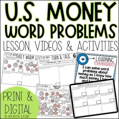 Counting Money Word Problems Worksheets Lesson Plans, Warm Ups