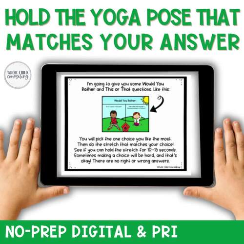 Spring Break Yoga Would You Rather Game with Pose Cards and Coloring ...