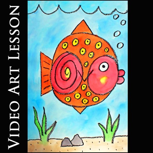Preview of 100th DAY OF SCHOOL Activity & Art Lesson | Easy FISH Drawing & Painting Project