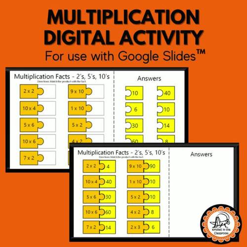 Multiplication Puzzles Digital Activity for Google Slides™, Grades 3-5
