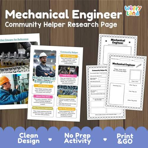 Mechanical Engineer Community Helper Research Page | STEM Career Activity