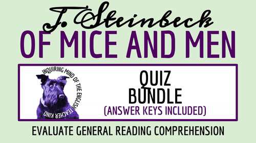 Of Mice and Men Quizzes & Answer Keys | American Literature | Reading ...