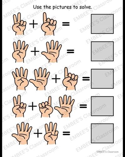 Addition Within 10 Visual Models | Ten Frames, Tallies, Number Lines ...