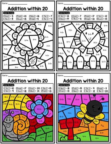 Spring Color by Number Bundle | Addition, Subtraction & Multiplication