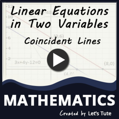 Preview of Mathematics  Coincident Lines Graphing Linear Equations (Algebra)