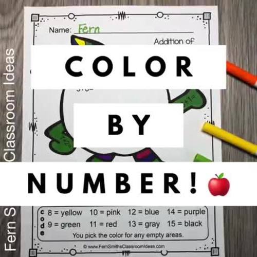 Fall Color By Number Addition