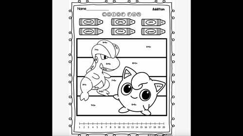 End of the Year Activities- Pokemon Color by Code by First Grade Party