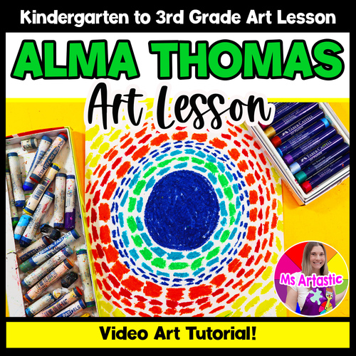 Preview of Alma Woodsey Thomas Art Project Black History Month Art Lesson BHM Art Activity