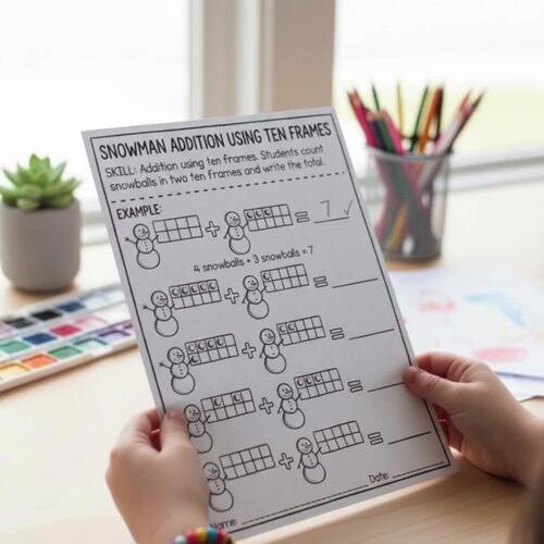 January Math & Literacy Activity Practice 20 Worksheet Kindergarten ...